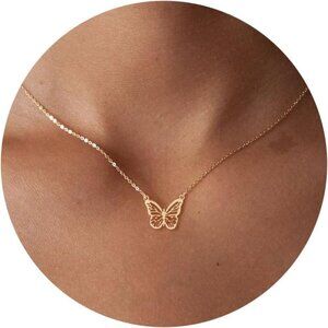 ⚡Dainty 14K Gold Plated Bird Bee Butterfly Cat Dragon Dragonfly Turtle Necklace